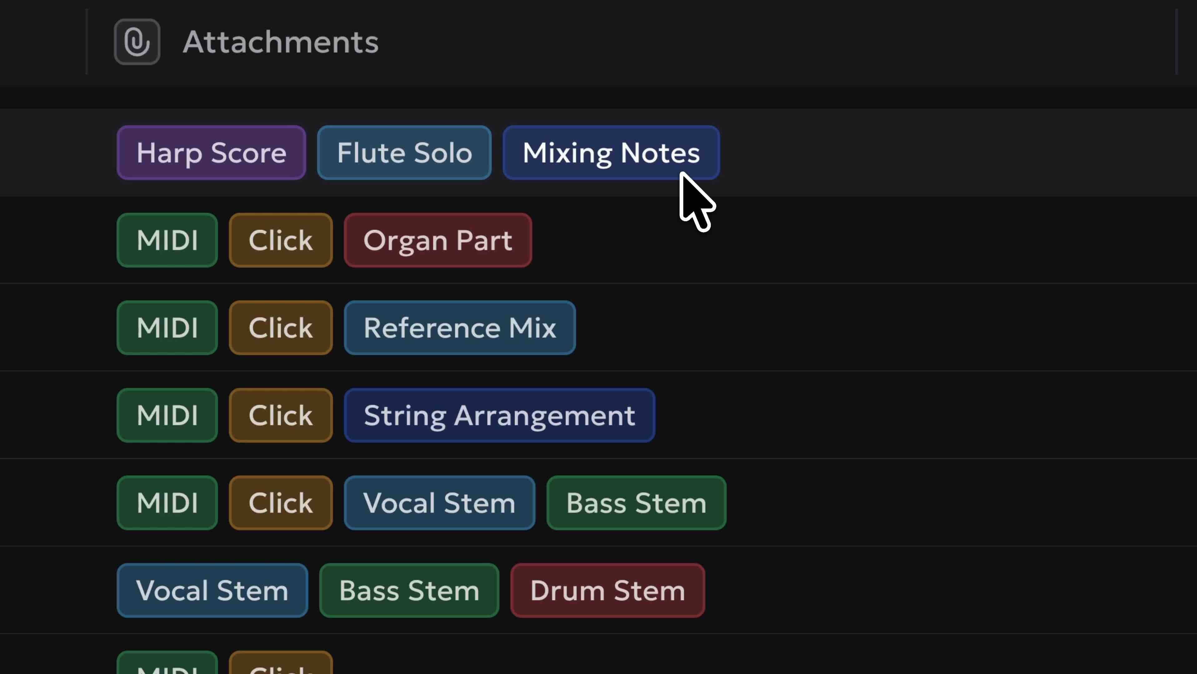 Asset attachments screenshot